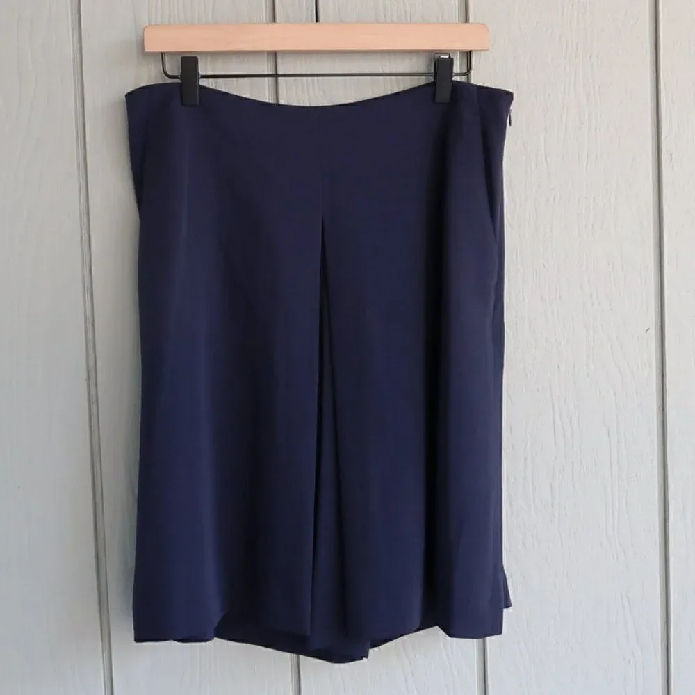 Ralph Lauren Crepe Pleat Front Culottes Pants